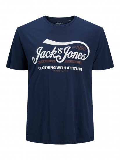 Jack & Jones JPRBLUBOOSTER TEE Navy - T-shirts - T-shirts Homme Grande Taille