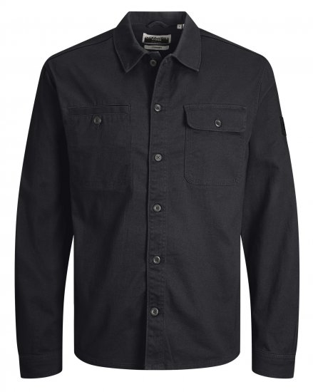 Jack & Jones JCOBEN LS Overshirt Black - Chemises - Chemises Grandes Tailles Hommes