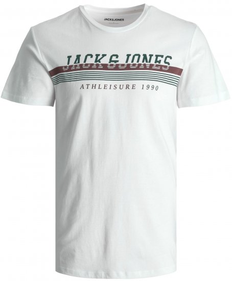 Jack & Jones JJIRON TEE White - T-shirts - T-shirts Homme Grande Taille