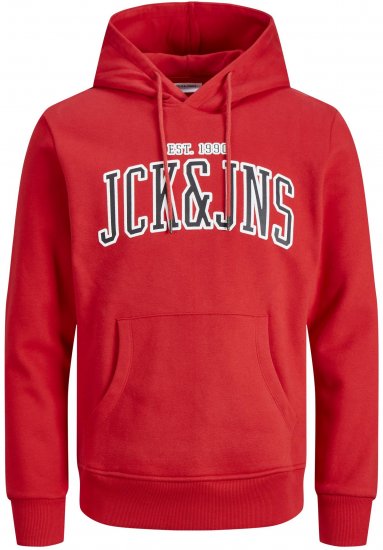 Jack & Jones JJCEMB Hoodie Red - Sweatshirts & hoodies - Sweatshirts/Hoodies grande taille homme