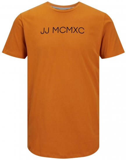 Jack & Jones JJHUGO FLOCK TEE Orange - T-shirts - T-shirts Homme Grande Taille