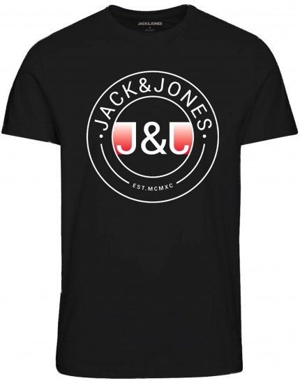 Jack & Jones JJMILAS T-Shirt Black - T-shirts - T-shirts Homme Grande Taille