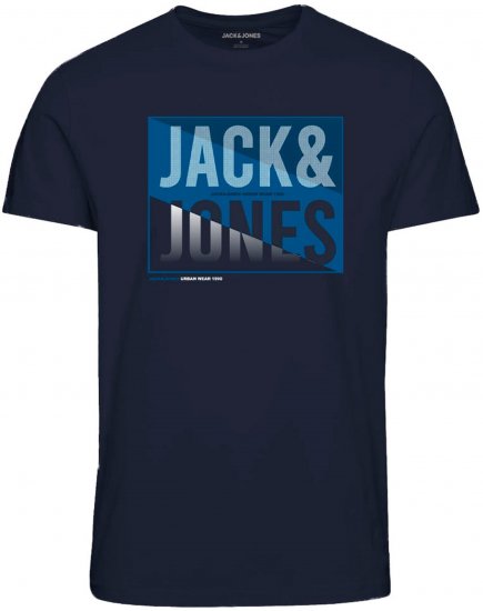 Jack & Jones JJSCOTT TEE Navy - T-shirts - T-shirts Homme Grande Taille