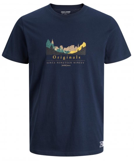 Jack & Jones JORWOODLANDGRAPHIC T-Shirt Navy - T-shirts - T-shirts Homme Grande Taille