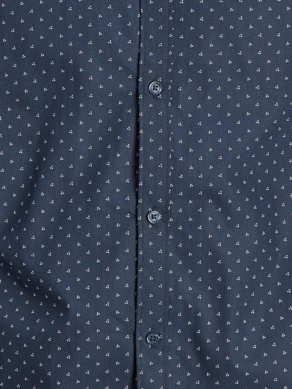 Jack & Jones JPRBLACARDIFF Print Shirt LS Navy - Chemises - Chemises Grandes Tailles Hommes