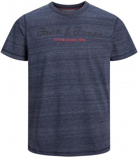 Jack & Jones JCOBERG UPSCALED TEE Navy - T-shirts - T-shirts Homme Grande Taille