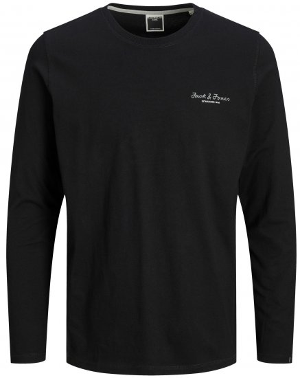 Jack & Jones JCOBERG Long sleeve T-shirt Black - T-shirts - T-shirts Homme Grande Taille
