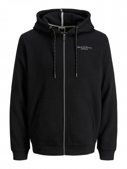 Jack & Jones JCOBERG SWEAT ZIP Hoodie Black - Sweatshirts & hoodies - Sweatshirts/Hoodies grande taille homme