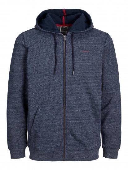 Jack & Jones JCOBERG SWEAT ZIP Hoodie Navy - Sweatshirts & hoodies - Sweatshirts/Hoodies grande taille homme
