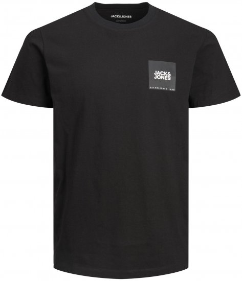 Jack & Jones JJLOCK TEE Black - T-shirts - T-shirts Homme Grande Taille