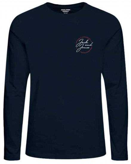 Jack & Jones JORJERRYS TEE LS Navy - T-shirts - T-shirts Homme Grande Taille