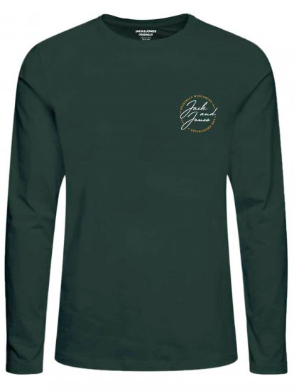 Jack & Jones JORJERRYS TEE LS Green - T-shirts - T-shirts Homme Grande Taille