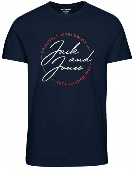 Jack & Jones JORJERRYS TEE Navy - T-shirts - T-shirts Homme Grande Taille
