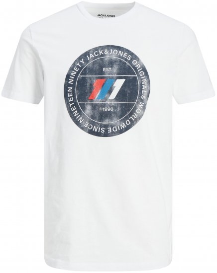 Jack & Jones JORNATE TEE White - T-shirts - T-shirts Homme Grande Taille