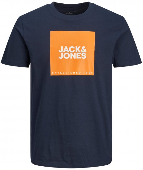 Jack & Jones JJLOCK TEE Dark Blue - T-shirts - T-shirts Homme Grande Taille