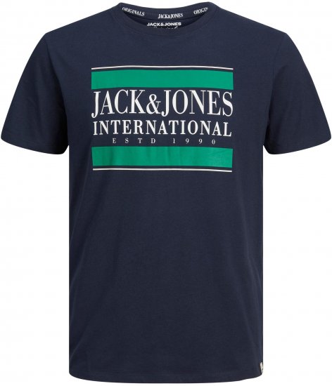 Jack & Jones JORINTERNATIONAL TEE Navy - T-shirts - T-shirts Homme Grande Taille