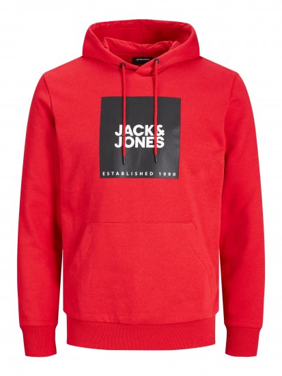 Jack & Jones JJLOCK SWEAT HOOD Red - Sweatshirts & hoodies - Sweatshirts/Hoodies grande taille homme