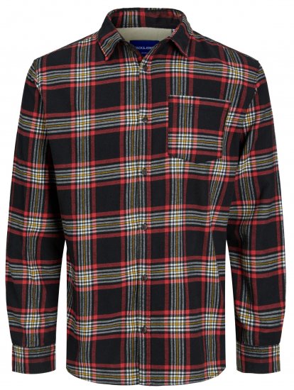 Jack & Jones JOROWEN CHECK COMFORT Shirt Black - Chemises - Chemises Grandes Tailles Hommes