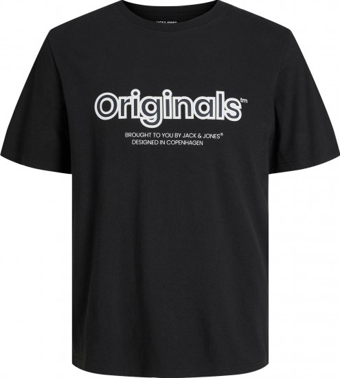 Jack & Jones JORLAKEWOOD BRANDING TEE Black - T-shirts - T-shirts Homme Grande Taille