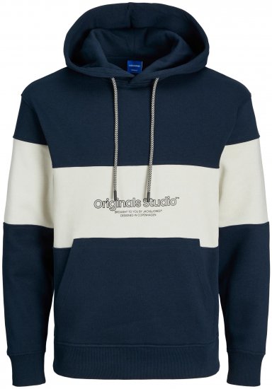 Jack & Jones JORLAKEWOOD SWEAT HOODIE Blocking Sky Captain - Sweatshirts & hoodies - Sweatshirts/Hoodies grande taille homme