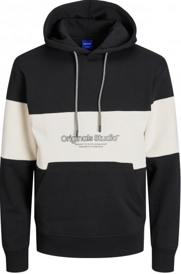Jack & Jones JORLAKEWOOD SWEAT HOODIE Blocking Black - Sweatshirts & hoodies - Sweatshirts/Hoodies grande taille homme