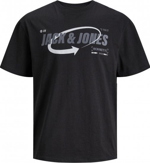 Jack & Jones JCOBLACK TEE SS CREW NECK Black - T-shirts - T-shirts Homme Grande Taille