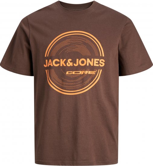 Jack & Jones JCOPILOU TEE SS CREW NECK Seal brown - T-shirts - T-shirts Homme Grande Taille