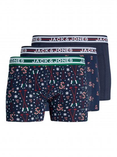 Jack & Jones JACXMAS CANDY TRUNKS 3 PACK Navy Blazer - Sous-vêtements & bain - Sous-vêtements Grande Taille