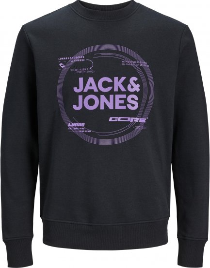 Jack & Jones JCOPILOU SWEAT CREW NECK Black - Sweatshirts & hoodies - Sweatshirts/Hoodies grande taille homme