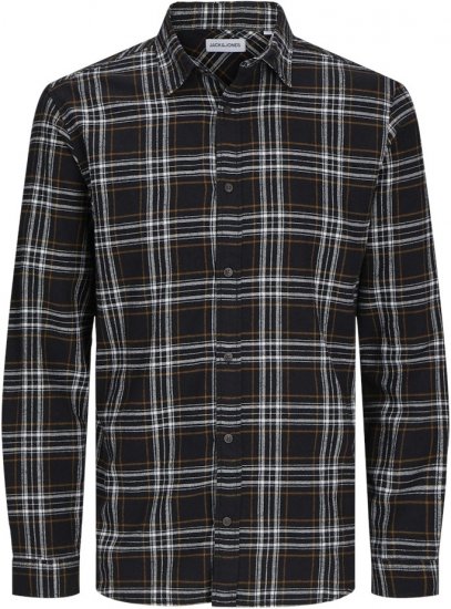 Jack & Jones JOSHUA LS Flannel Shirt Black - Chemises - Chemises Grandes Tailles Hommes