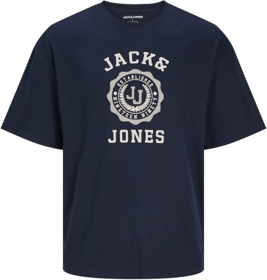 Jack & Jones VICTO T-Shirt Navy Blazer - T-shirts - T-shirts Homme Grande Taille