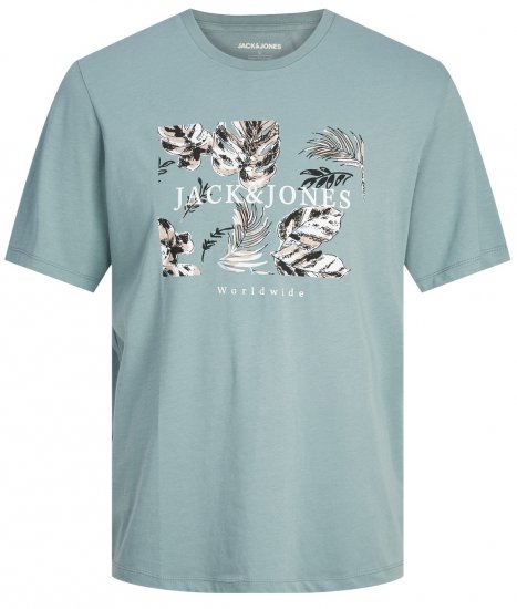 Jack & Jones JJFLOOR T-Shirt Goblin Blue - T-shirts - T-shirts Homme Grande Taille