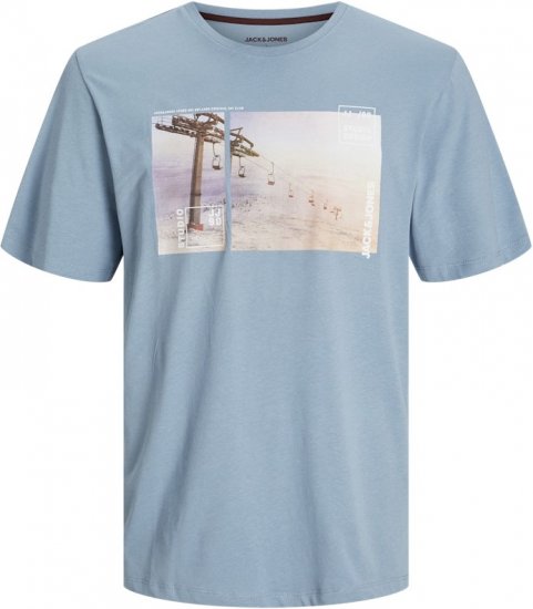 Jack & Jones MAINE T-Shirt Light Blue - T-shirts - T-shirts Homme Grande Taille