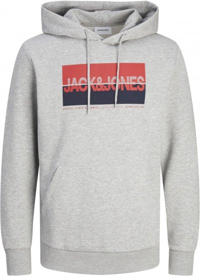 Jack & Jones JJNOLAN Hoodie Light Grey - Sweatshirts & hoodies - Sweatshirts/Hoodies grande taille homme