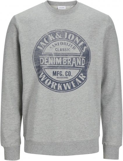 Jack & Jones JJJEANS Sweatshirt Light Grey - Sweatshirts & hoodies - Sweatshirts/Hoodies grande taille homme