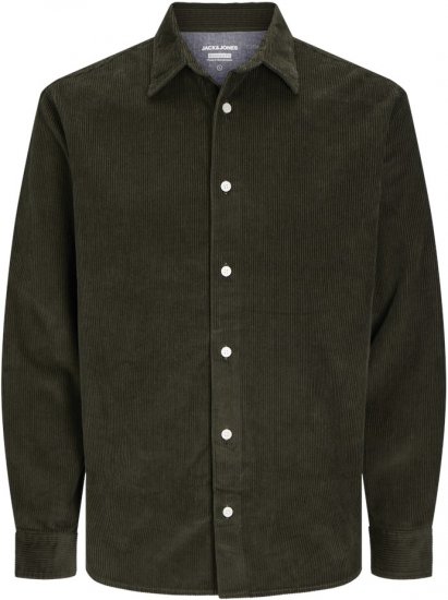 Jack & Jones CORDUROY Shirt Green - Chemises - Chemises Grandes Tailles Hommes