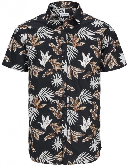 Jack & Jones JOSHUA Floral Shirt Black - Chemises - Chemises Grandes Tailles Hommes