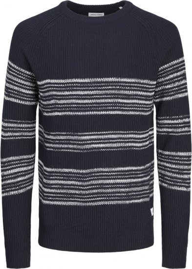 Jack & Jones PANNEL Striped Knitted Sweater Navy Blazer - Sweatshirts & hoodies - Sweatshirts/Hoodies grande taille homme