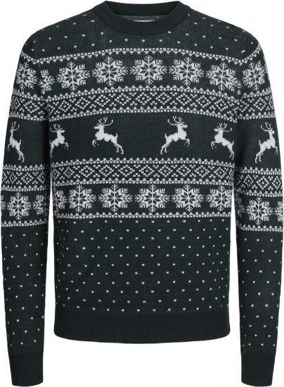 Jack & Jones GABRIEL XMAS Knitted Sweater Green - Sweatshirts & hoodies - Sweatshirts/Hoodies grande taille homme