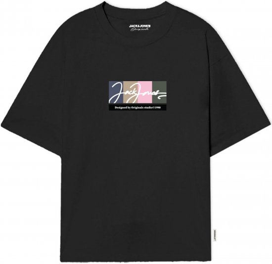 Jack & Jones Portland T-Shirt Black - T-shirts - T-shirts Homme Grande Taille
