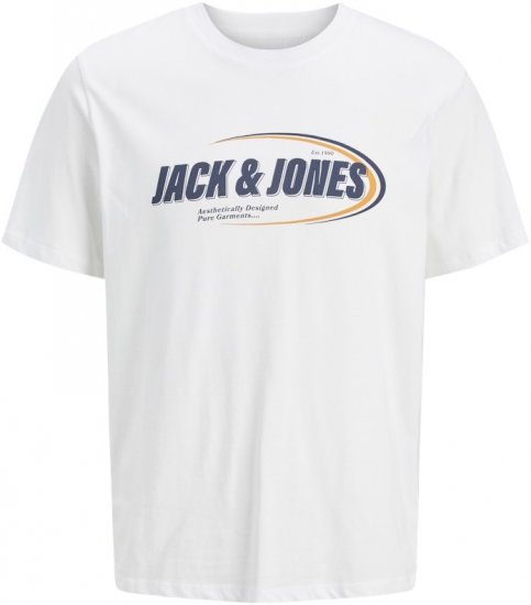 Jack & Jones Ray T-Shirt White - T-shirts - T-shirts Homme Grande Taille