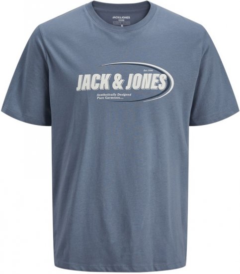 Jack & Jones RAY T-Shirt Flint Stone Blue - T-shirts - T-shirts Homme Grande Taille