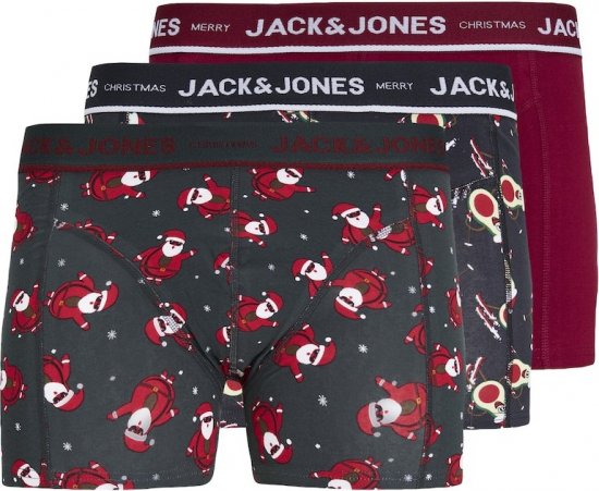 Jack & Jones MERRY X-MAS Trunks 3-Pack Dark Navy - Sous-vêtements & bain - Sous-vêtements Grande Taille