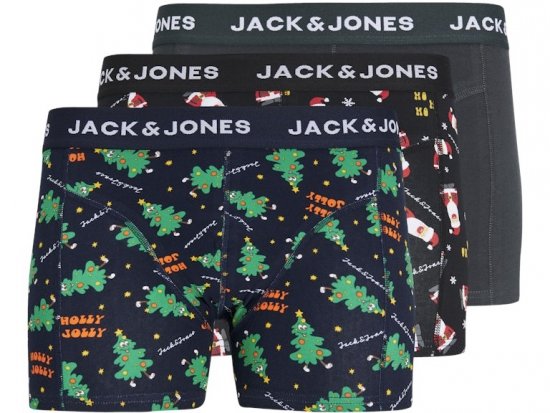 Jack & Jones HOLLY JOLLY Trunks 3-Pack Black - Sous-vêtements & bain - Sous-vêtements Grande Taille