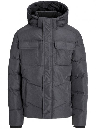 Jack & Jones Morgan Puffer Jacket Dark Grey Melange - Vestes - Vestes Homme Grandes Tailles