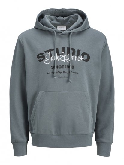 Jack & Jones Yuki Hood Sweatshirt Stormy Weather - Sweatshirts & hoodies - Sweatshirts/Hoodies grande taille homme