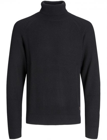 Jack & Jones Pannel Roll Neck Knit Pullover Black - Sweatshirts & hoodies - Sweatshirts/Hoodies grande taille homme