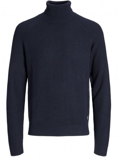 Jack & Jones Pannel Roll Neck Knit Pullover Sky Captain - Sweatshirts & hoodies - Sweatshirts/Hoodies grande taille homme