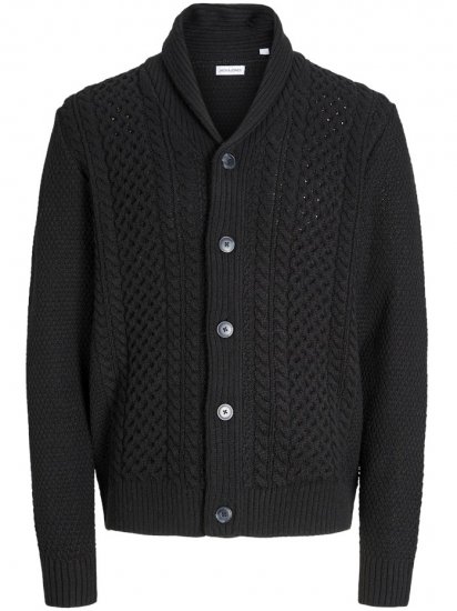Jack & Jones Paul Shawl Knit Cardigan Black - Sweatshirts & hoodies - Sweatshirts/Hoodies grande taille homme