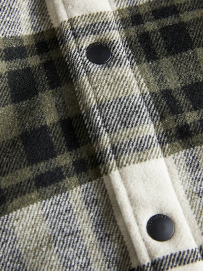 Jack & Jones Zac Teddy Long Sleeve Overshirt Jacket Dusty Olive - Vestes - Vestes Homme Grandes Tailles